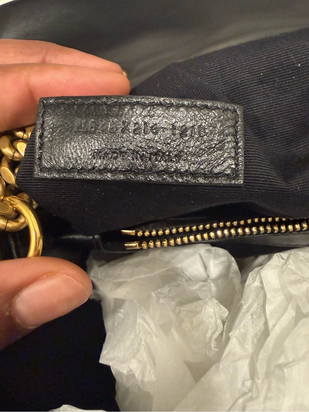 Saint Laurent Black Bandana Quilted Shoulder Bag with Gold YSL Chain - Picture 11 of 11